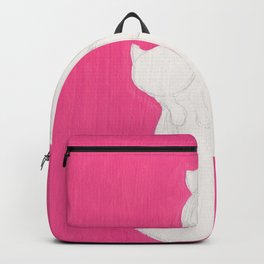 girl holding cat looking over her shoulder Backpack