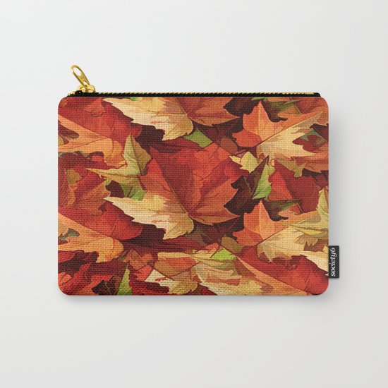 Autumn Leaves Abstract - Painterly Carry-All Pouch