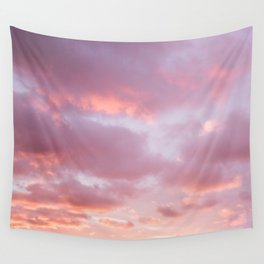 Unicorn Sunset Peach Skyscape Photography Wall Tapestry