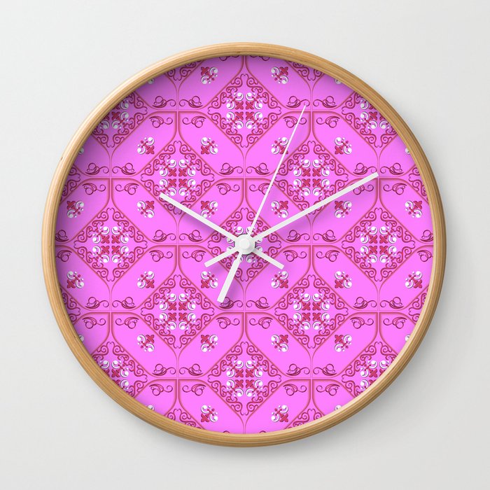 Sample  traditional ornament of the peoples and countries of Asia, in which saturated colors attract luck and wealth.  Wall Clock