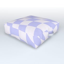 Warped Check - Periwinkle  Outdoor Floor Cushion