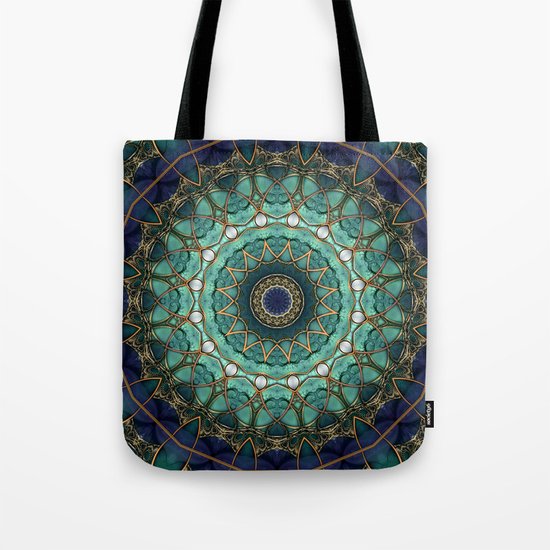 Majestic Topaz Ocean Kaleidoscope Tote Bag