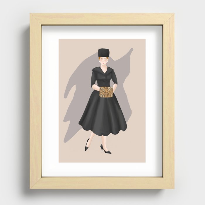 'Colette' 1950's Fashion Plate Recessed Framed Print