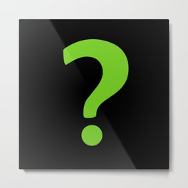 Enigma - green question mark Metal Print | Supervillain, Fictional, Riddler, Geek, Nerdy, Green, Question, Geeky, Enigma, Student 
