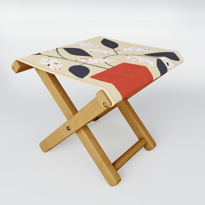 Plants and terrazzo Folding Stool