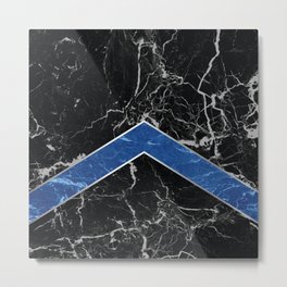Stone Arrow Pattern - Black & Blue Marble #595 Metal Print