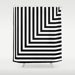 Black and White L Stripes //  pencilmeinstationery.com Shower Curtain