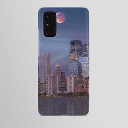 Long exposure Red Moon over Manhattan Android Case