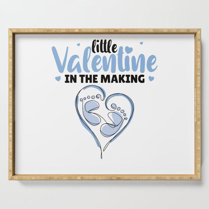 Little Valentine In The Making Gender Reveal Boy Serving Tray