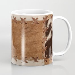 Patchwork cowhide rustic western decor Coffee Mug