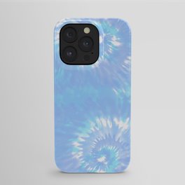 Blue Spiral Tie-Dye Pattern iPhone Case