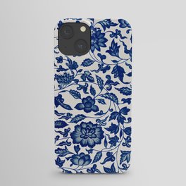 Blue & White Chinoiserie Flower Pattern iPhone Case