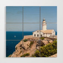 Spain Photography - Lighthouse By The Beautiful Blue Ocean Wood Wall Art