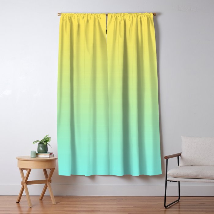 Yellow Aqua Color Grant Blackout Curtain By Kekoah Yellow Aqua Color Grant Blackout Curtain By Kekoah