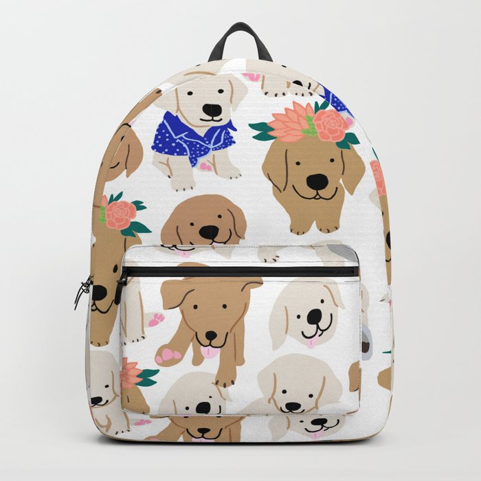 Golden Retriever puppy Backpack by Kate Yang Design Society6