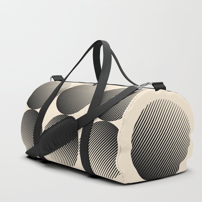 Abstraction_DOUBLE_SUN_BLACK_GRAPHIC_VISUAL_POP_ART_0512A Duffle Bag