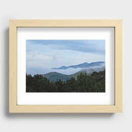 Hills Clouds Scenic Landscape 3 Recessed Framed Print