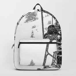 Snow Lift // Ski Chair Lift Colorado Mountains Black and White Snowboarding Vibes Photography Backpack