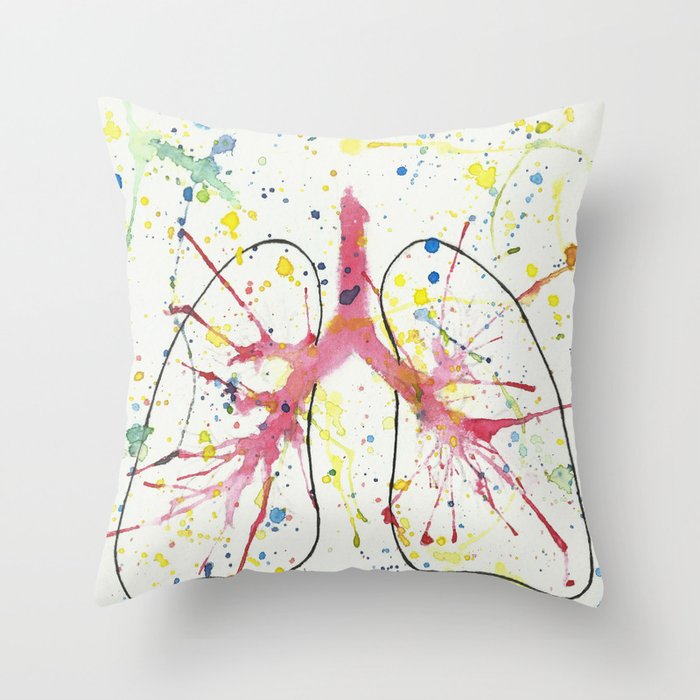 Splash Lung Throw Pillow