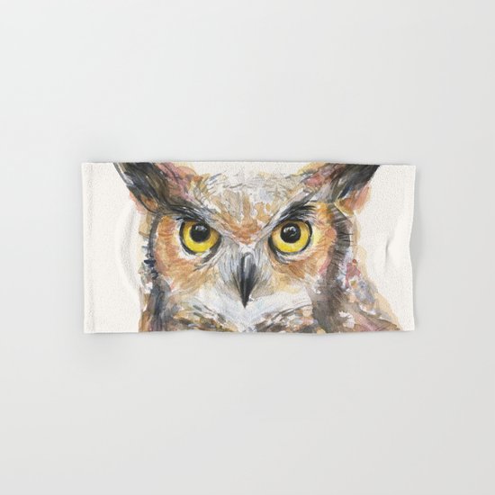 Owl Great Horned Bird Animals Hand & Bath Towel