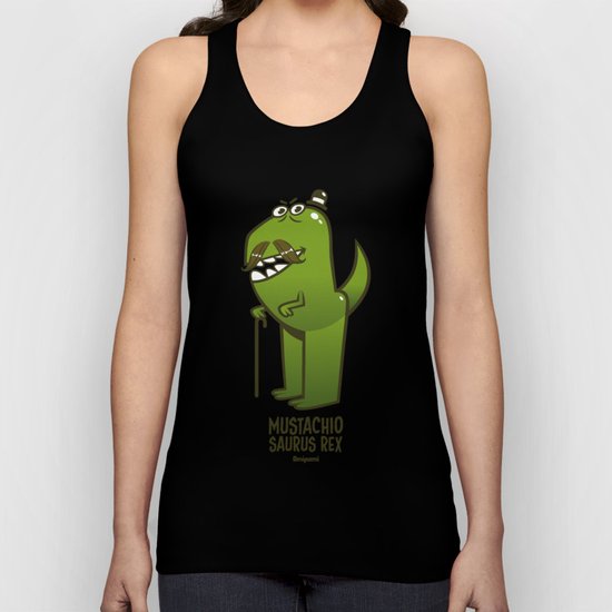 Mustachio Saurus Rex Unisex Tank Top