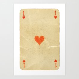Old ace of hearts Art Print