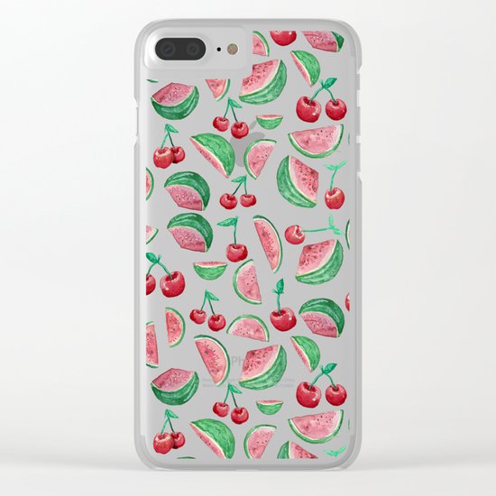 cherry and watermelon Clear iPhone Case