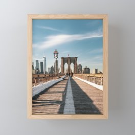 Brooklyn Bridge and Lower Manhattan Skyline | Travel Photography Framed Mini Art Print