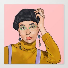 Retro Stylish Woman Canvas Print