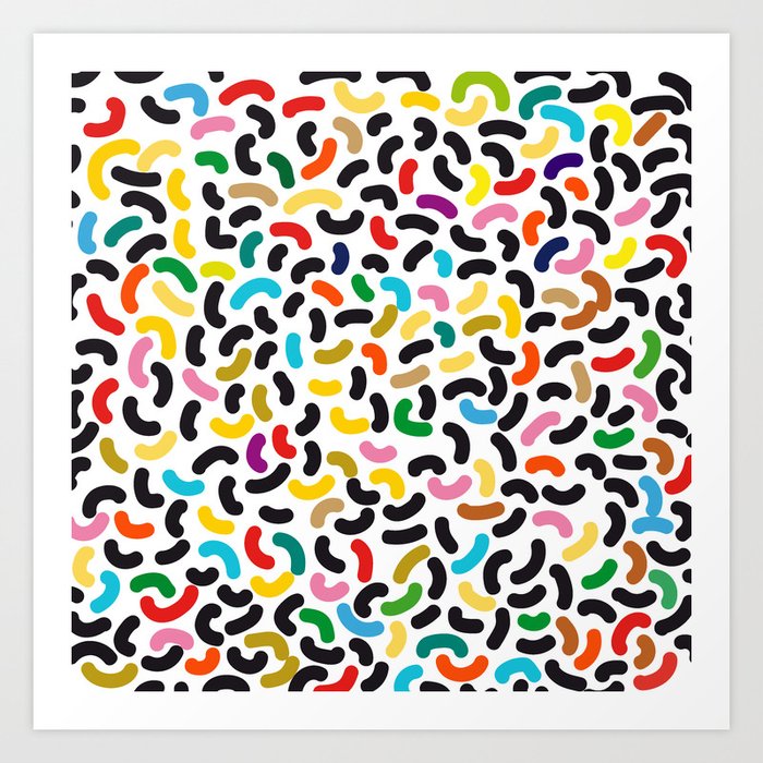 colored worms Art Print