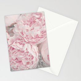 Spring Peace - Pastel Pink and Gray Peony Flower Photo Stationery Cards