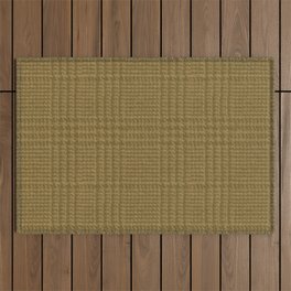 Ocre Olive Houndstooth Fabric Outdoor Rug