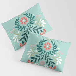 Floral Folk Pattern Pillow Sham