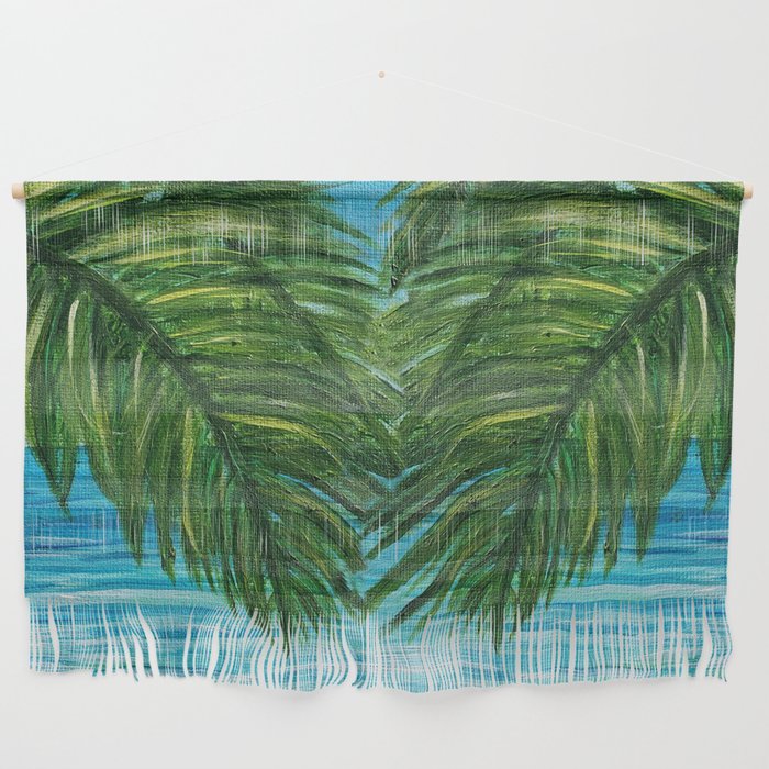 Acrylic Palm Trees and Ocean Shore Wall Hanging