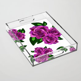All Over Pink Floral Bouquet Acrylic Tray