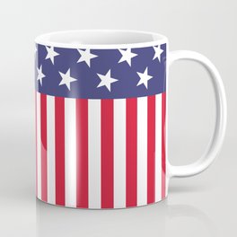 USA Red White and Blue Stars and Vertical Stripes American Flag Mug