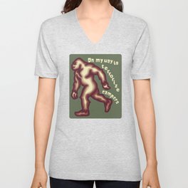 Bigfoot In The Forest V Neck T Shirt