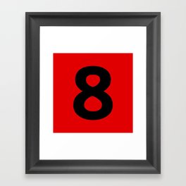 Number 8 (Black & Red) Framed Art Print