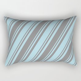 [ Thumbnail: Light Blue and Grey Colored Lined/Striped Pattern Rectangular Pillow ]