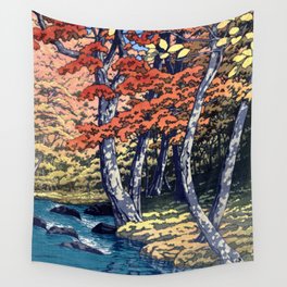 Autumn in Oirase by Hasui Kawase Wall Tapestry
