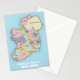 Political map of Ireland Stationery Card