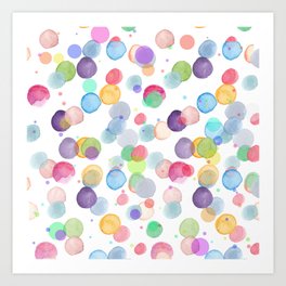 Colouring Polka dots Art Print