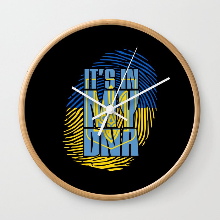 Ukranian flag peace for ukraine it's in my DNA Wall Clock
