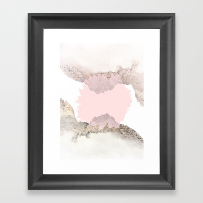 Pale Pink on Mountains Framed Art Print