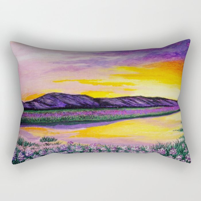 Purple Sunset Rectangular Pillow