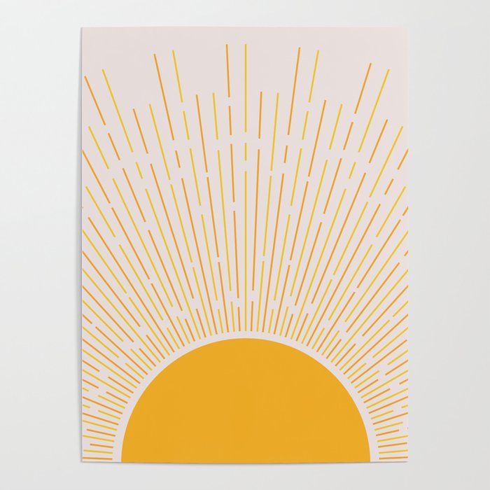 Sun Rise Art, Horizontal boho Sun Poster