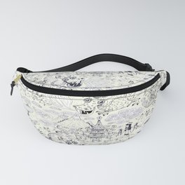 Chinoiserie pattern with dragons, bats, pagodas Fanny Pack