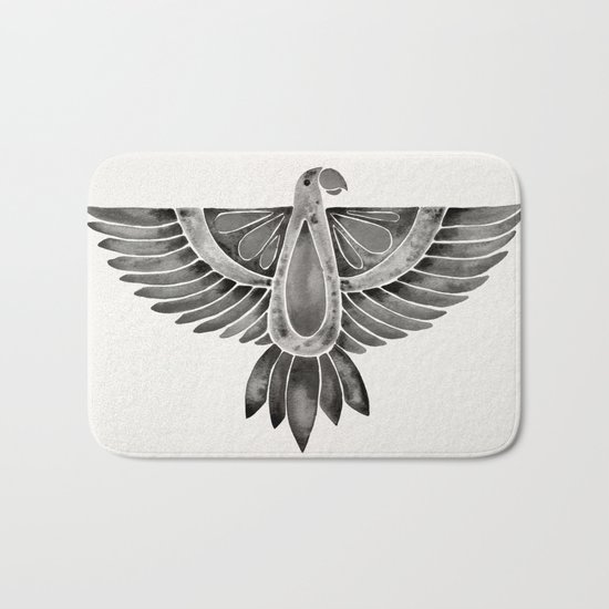 Black Parrot Bath Mat