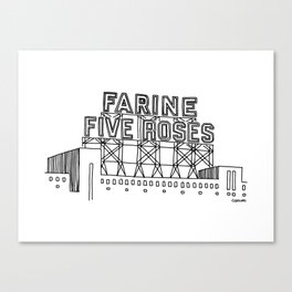 Montréal - Farine Five Roses - Black Canvas Print