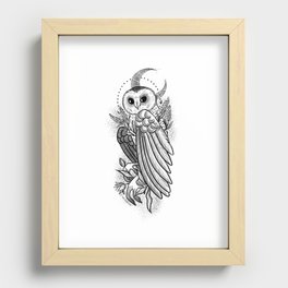 Moon owl Recessed Framed Print